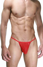 Мужские трусы-стринги с декором (Размер: L-XL) (Цвет: красный)