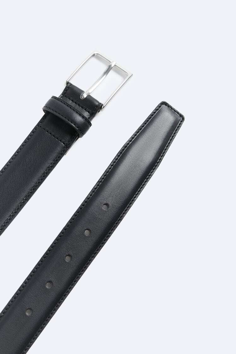 ZARA МУЖСКОЙ КОЖАНЫЙ РЕМЕНЬ, ЧЕРНЫЙ