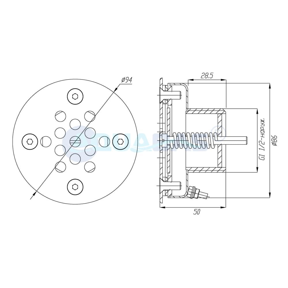 ФП.091.4 Форсунка Н-200 д.90 регулируемая 1,5" (наружн.) пленка