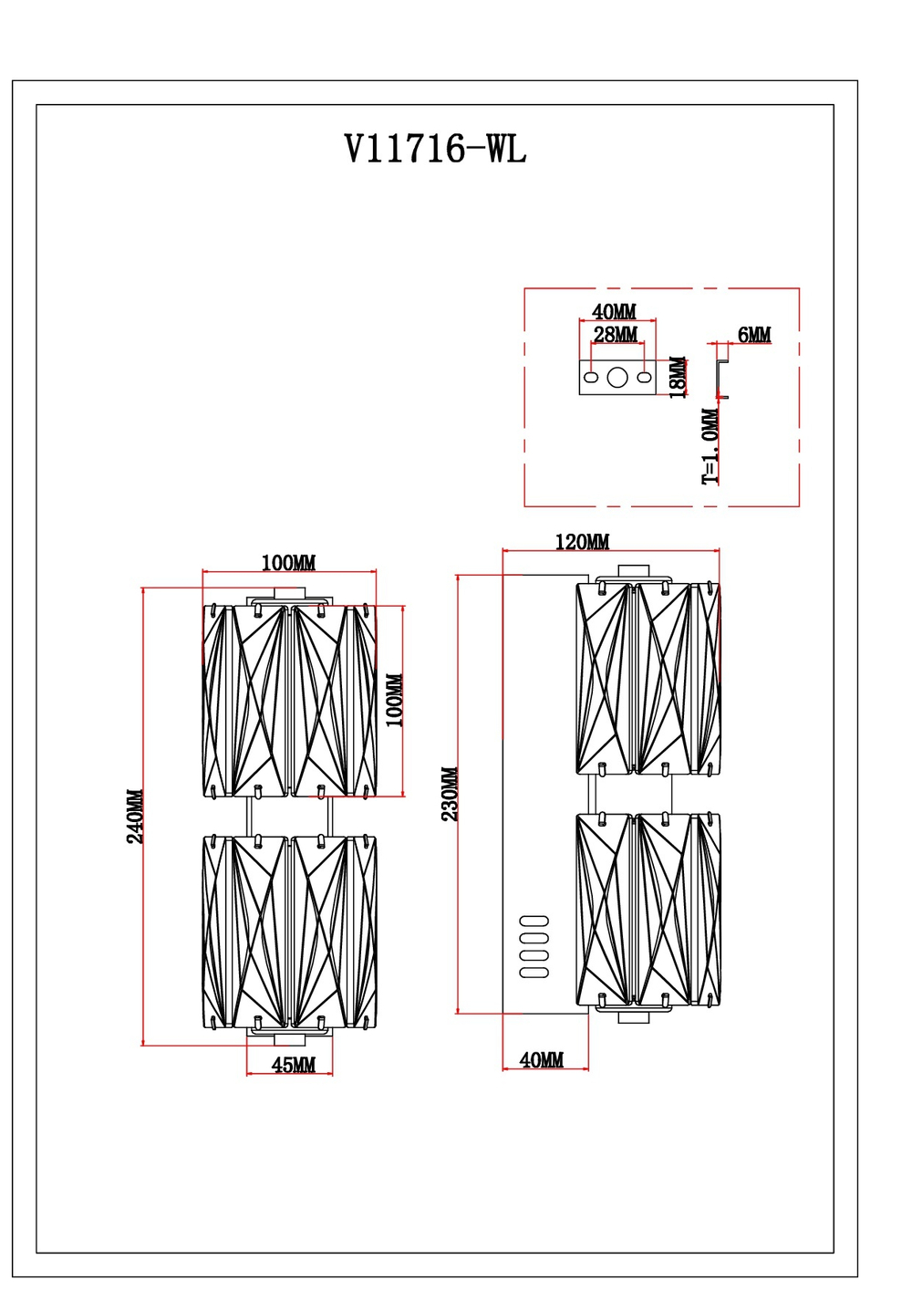 Светильник настенный светодиодный Moderli V11716-WL Prismique