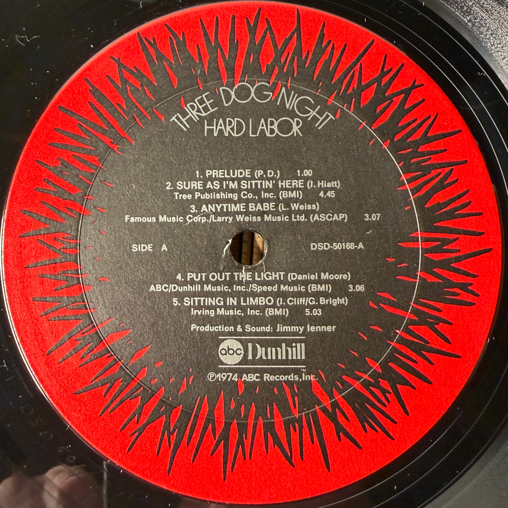 Three Dog Night ‎– Hard Labor (США 1974г.)