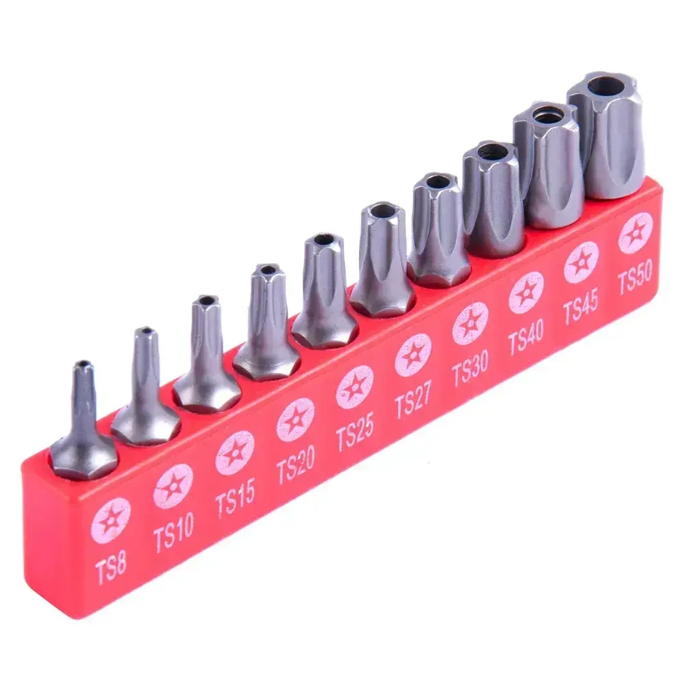 Набор бит 1/4" пятилучевых с отверстием AV Steel 10 предметов