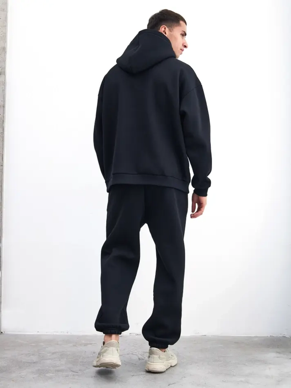 Худи оверсайз с начесом (черный) 360 г