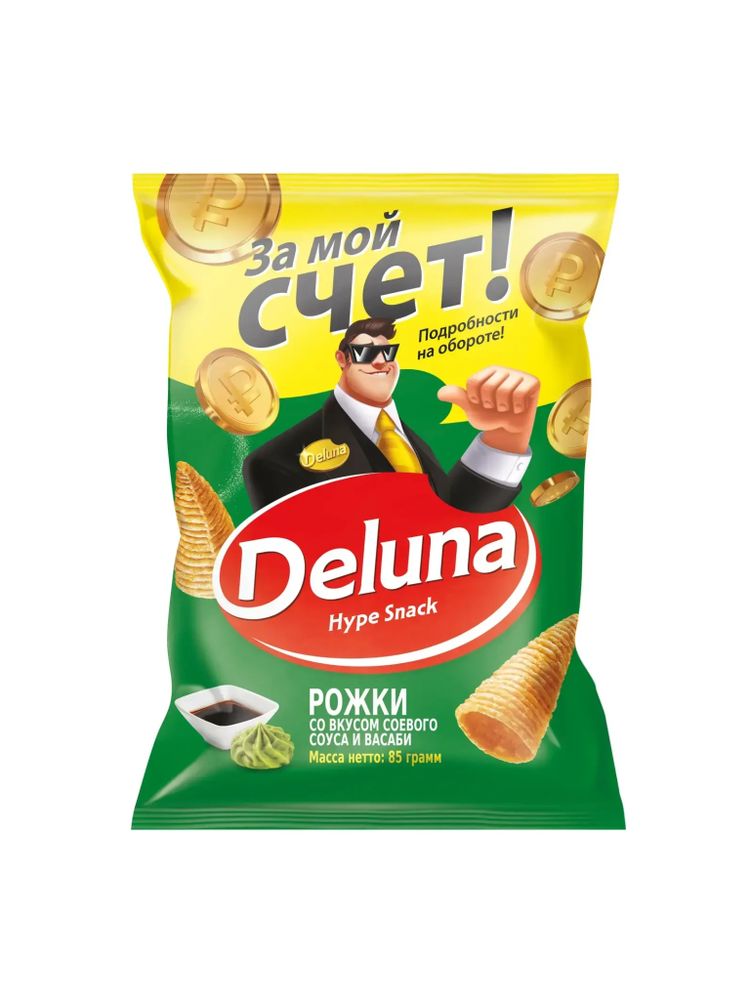 Кукурузные снеки Deluna Соевый соус и Васаби 85 г