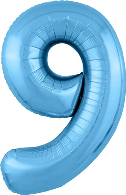 Шар (40""/102 см) Цифра, 9 Slim, Голубой, 1 шт. в упак. и74