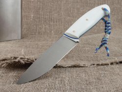 Нож для бушкрафта "Охотник", сталь VG-10/Elmax, рукоять G10 (белая)