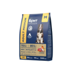 Корм для собак сухой BRIT PREMIUM с индейкой и телятиной для собак "Dog Adult Medium", 3 кг