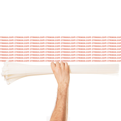 Стяжка - хомут кабельная нейлоновая КСС 9х650 белые — 100 шт/уп