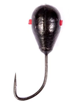 Мормышка вольфрамовая  Lucky John КАПЛЯ с отверстием и кембриком 050/B