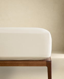 Zara Home - Простыня с ситцевой резинкой, высота 40 см (300 нитей), экрю, 180х200х40 см