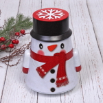 Банка жестяная 20*12,5см «Снеговик» белая