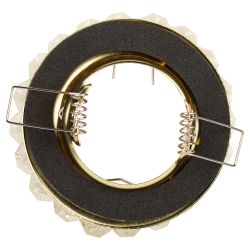 Светильник встраиваемый декоративный ЭРА DK16 GD/WH под лампу MR16 GU5.3 декор с хрусталиками прозрачный/золото | Декоративные встраиваемые светильники