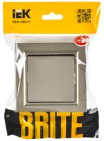BRITE Выключатель 1-клавишный 10А в сборе ВСР10-1-0-БрШ шампань IEK