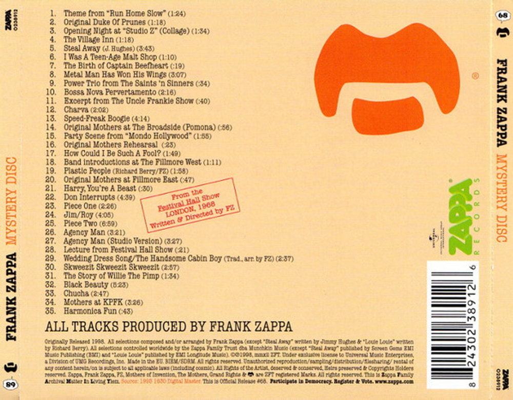 Frank Zappa / Mystery Disc (CD)