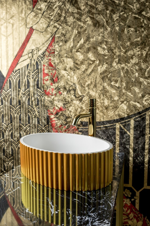 Boheme Раковина Canale рифл глянец белая