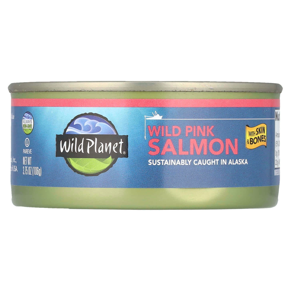 Wild Planet, Дикий горбуша с кожей и костями, 106 г (3,75 унции)