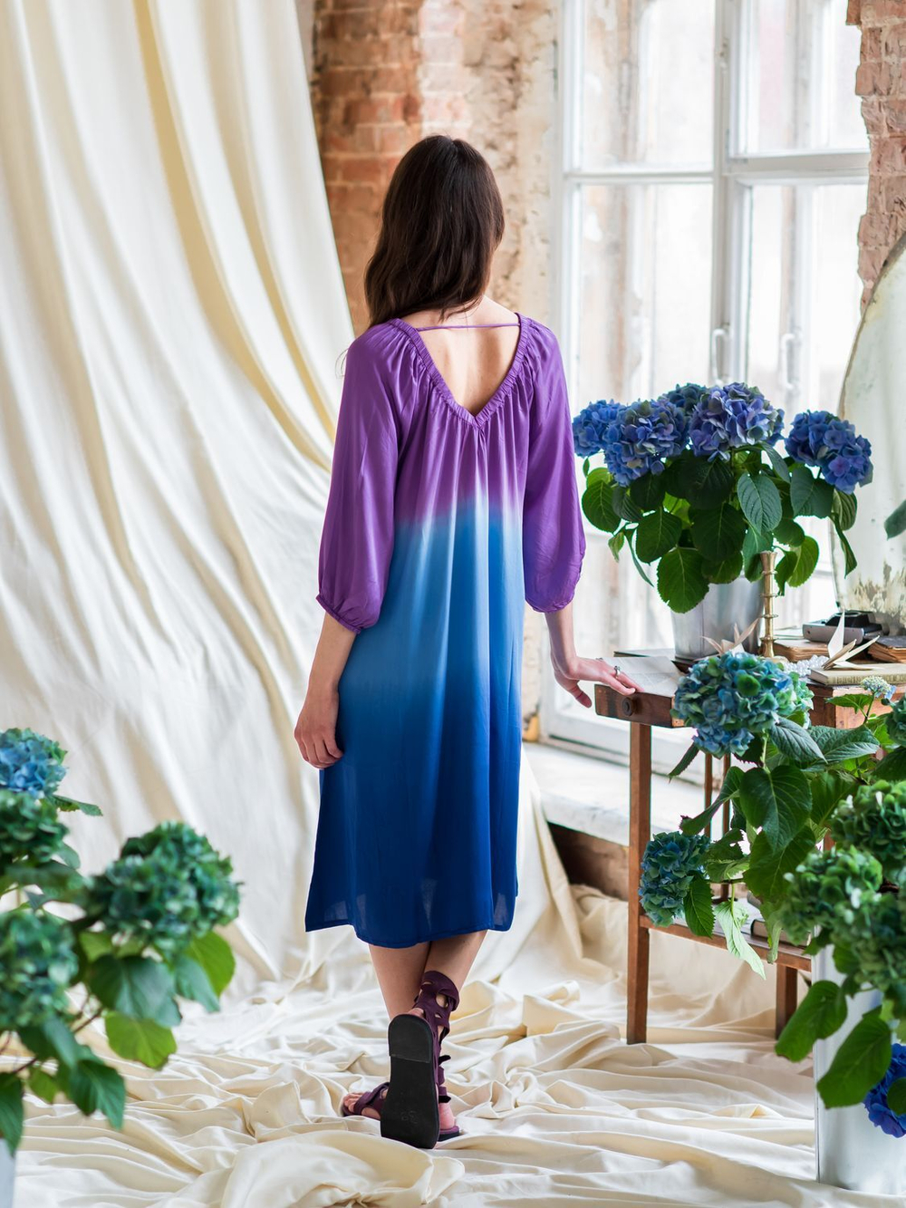 Платье ГРАДИЕНТ короткое (гортензия)