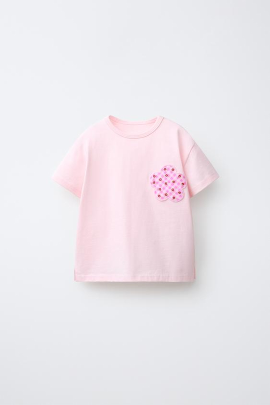 ZARA ФУТБОЛКА С СЕРДЦЕМ, РОЗОВЫЙ