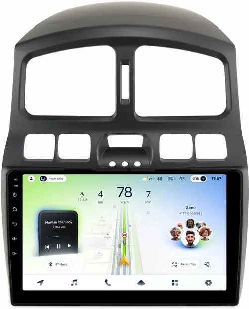 Магнитола для Hyundai Santa Fe 1 2000-2013 - Teyes CC4L монитор 9" IPS, Android 14, Быстрая, Snapdragon 662, CarPlay, 4G SIM-слот
