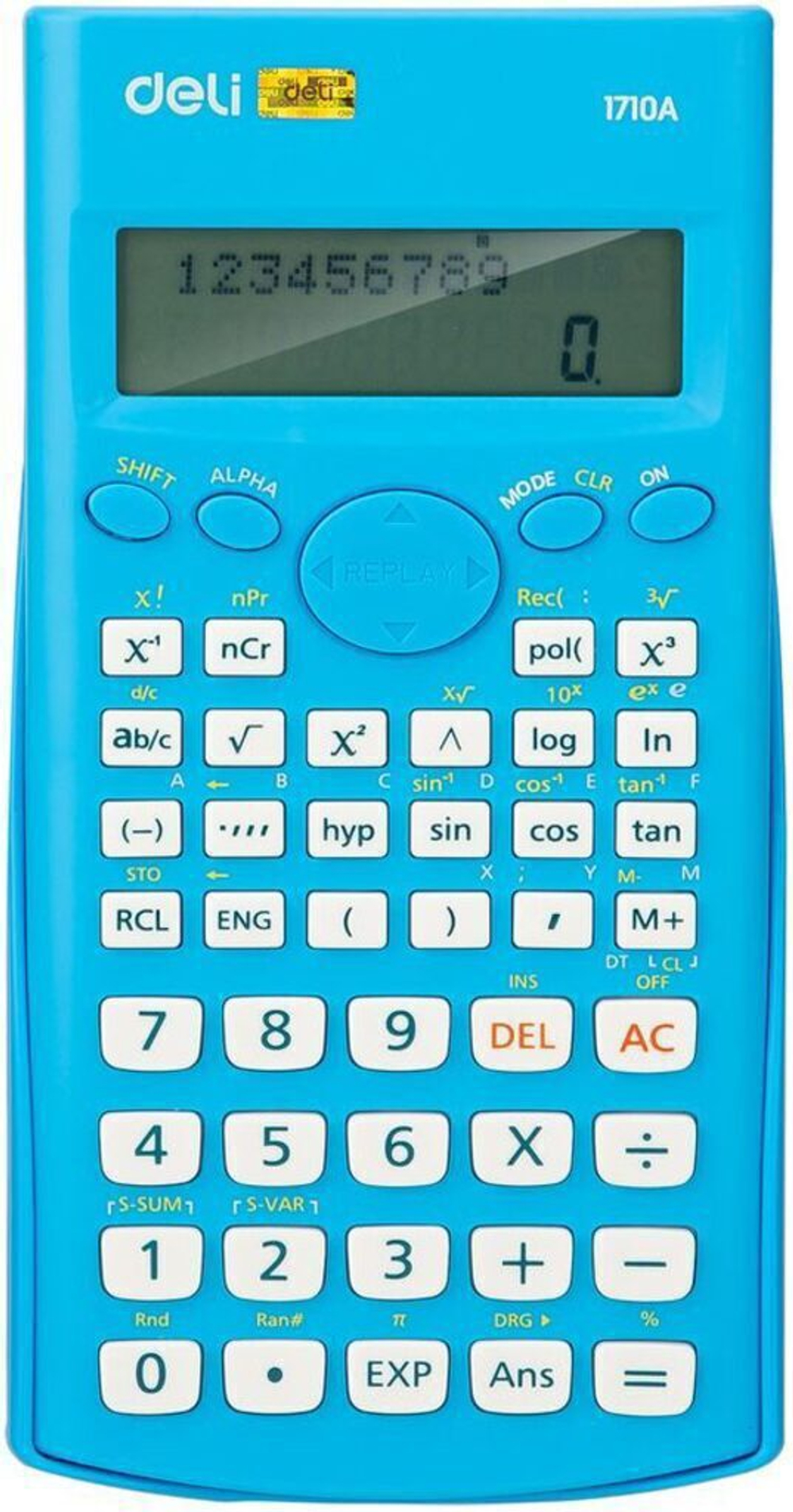 Калькулятор  10+2 разр. Deli научный, для ЕГЭ, синий E1710A