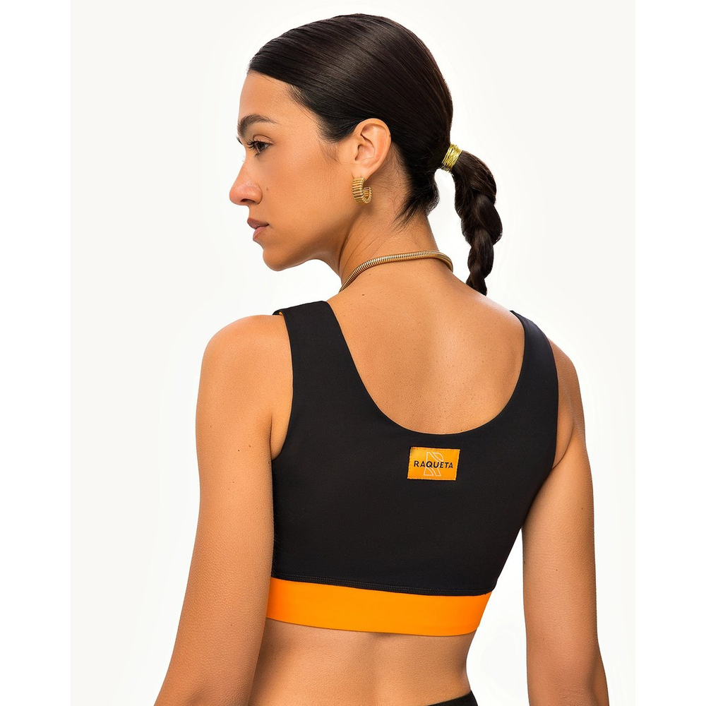 ОДЕЖДА ДЛЯ ТЕННИСА Женская, Топ RAQUETA BRIGHT AND BLACK .