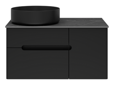 Тумба под раковину Misty Роял 80 подвесная (черная)