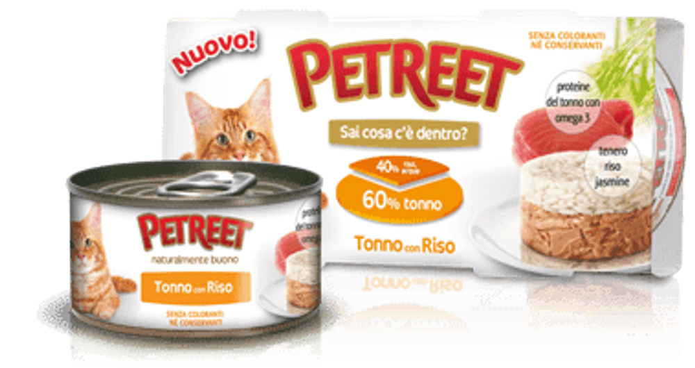 Petreet консервы для кошек тунец с рисом 2х170 г
