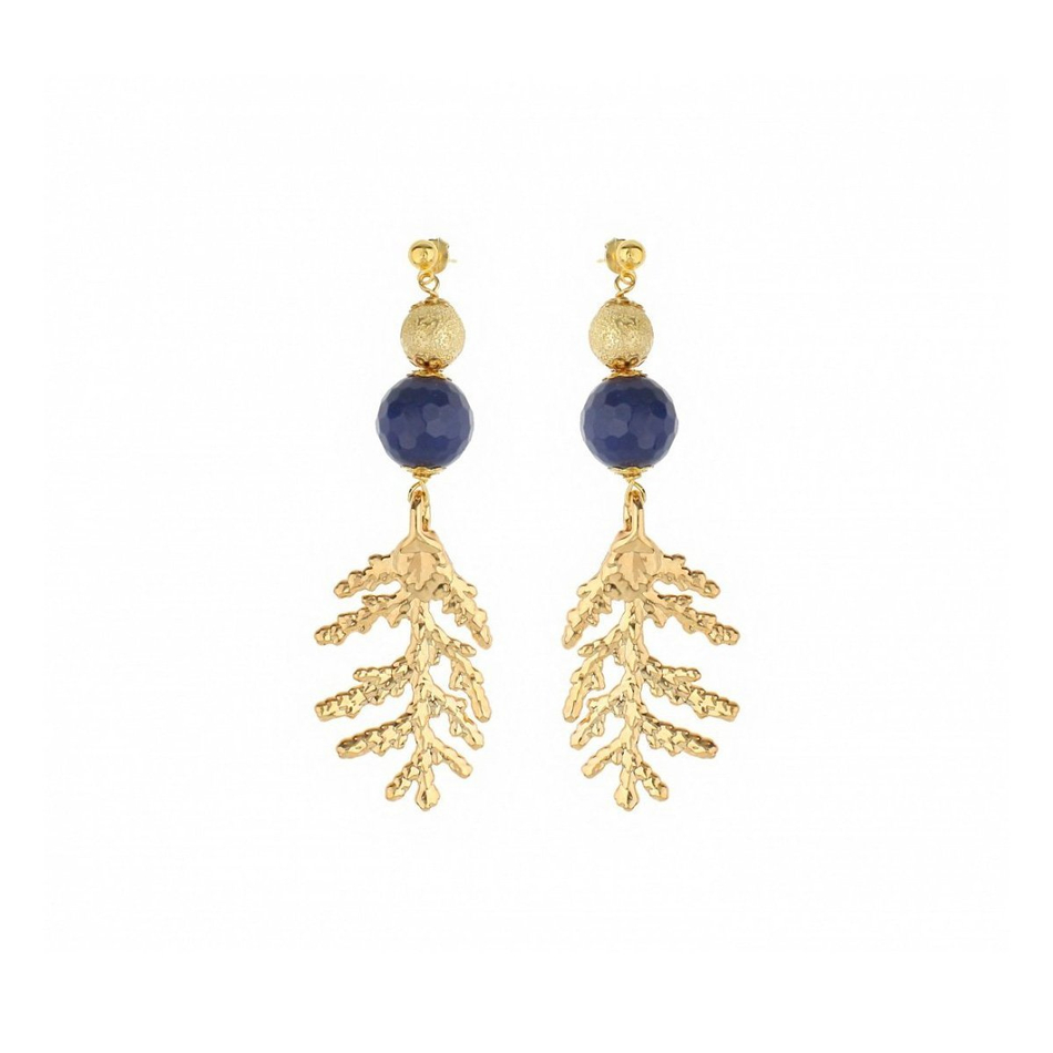 Серьги листья Ester Bijoux Кипарис OR902-G BR
