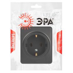 Розетка ЭРА Эксперт 11-2203-05 2P+E Schuko IP20 16A-250В ОУ антрацит