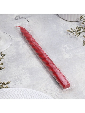 Свеча витая, 2.3×24.5 см, 5 ч, 50 г, красная