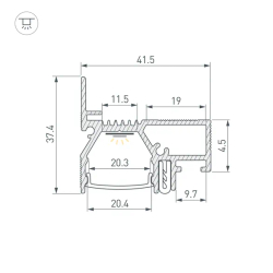 Профиль STRETCH-20-WALL-D-SIDE-2000 WHITE (Arlight, Алюминий) 042945