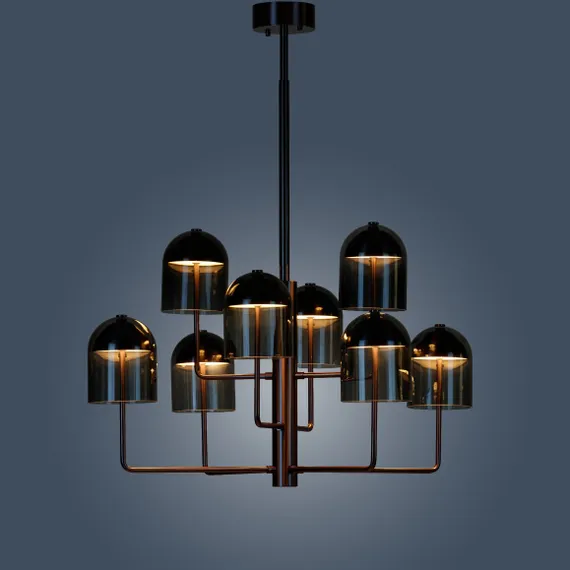 Подвесной светильник Aegis Ø98 см, дымчатый, бронзовый