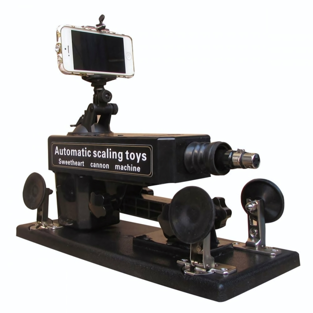 Секс-машина Machina Gun черная с дистанционным управлением для селфи