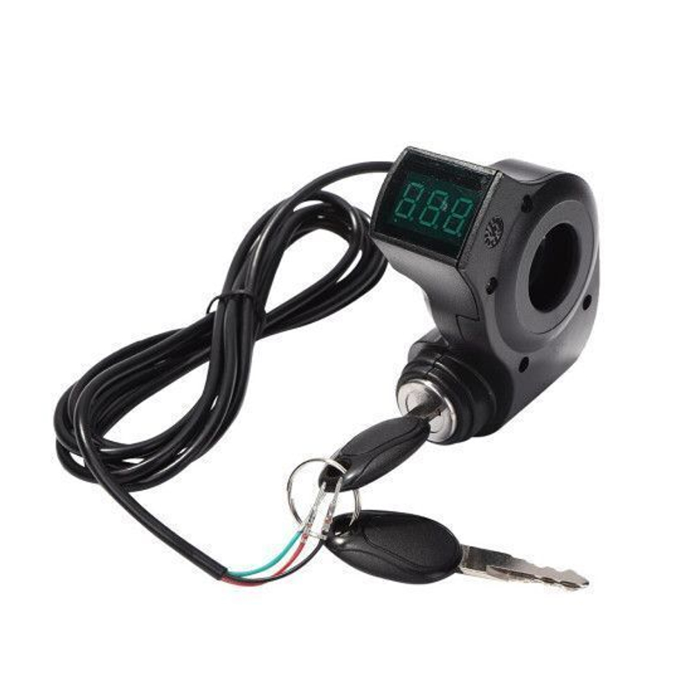 Вольтметр с замком зажигания для электросамокатов (кабель 2 метра)