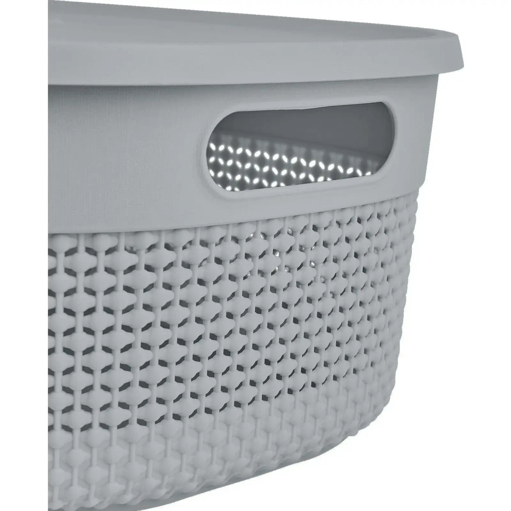 Корзина для хранения с крышкой OSLO, серый шторм, 12л