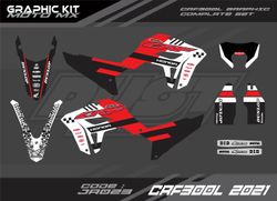 Graphic set, Sticker kit, for Honda CRF300L (LED headlight) 2021-Up