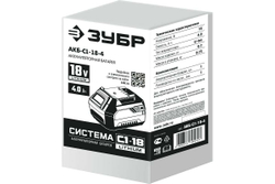 Аккумуляторная батарея ЗУБР 18В, Li-Ion, 4Ач, тип С1 АКБ-С1-18-4