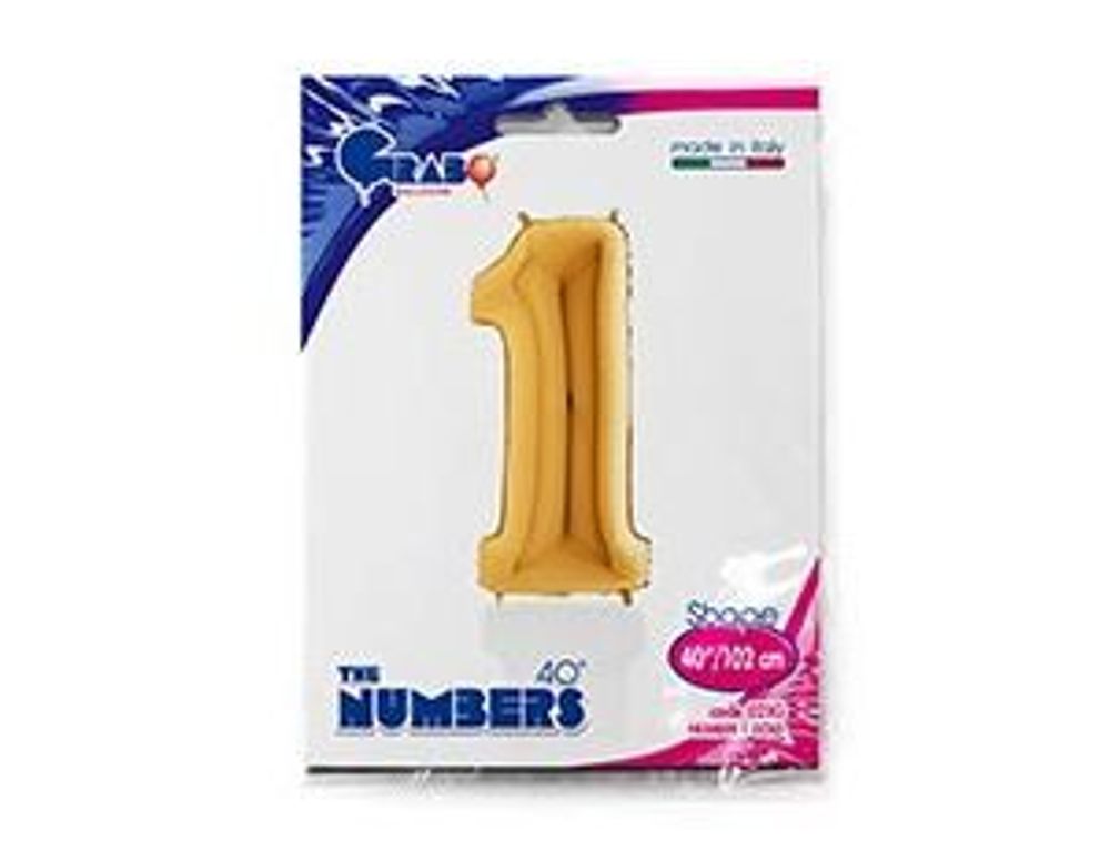 Шар (40"/102 см) Цифра, 1 Gold