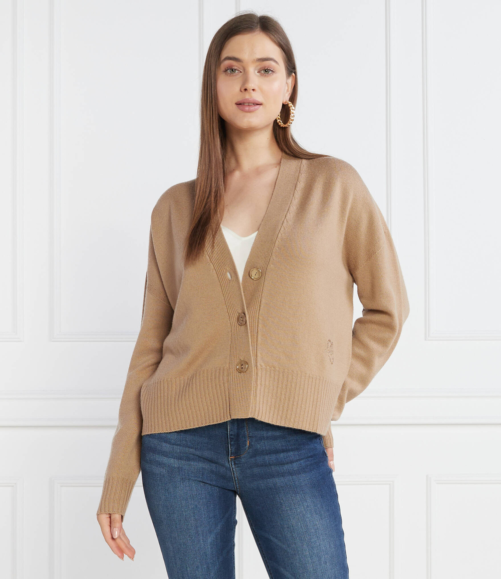 Хлопковый кардиган Liu Jo - коричневый(MF3018 MA09O)