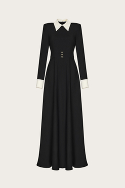 ПЛАТЬЕ МАКСИ ИЗ ЧЕРНОГО ШЕЛКА