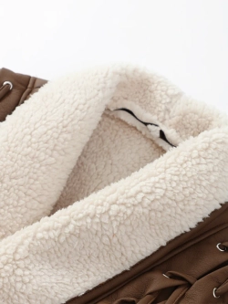 Дубленка искусственная с поясом