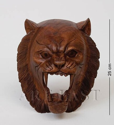 В2-0124 Маска Тигр 25 см (красное дерево)