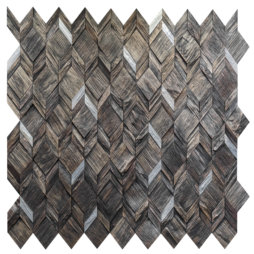 Деревянная мозаика для стен Wood Mosaic Вира эбен