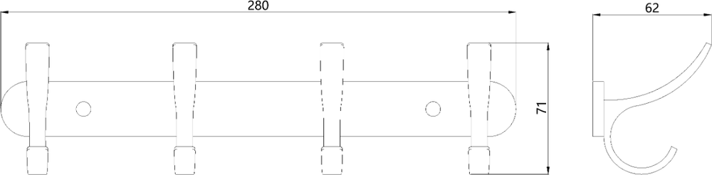 Крючок STWORKI Киркенес S45307GB вороненая сталь, на шурупах