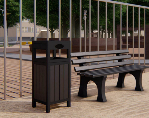 Экоурна прямоугольная с отделением для собачьих биологических отходов 032