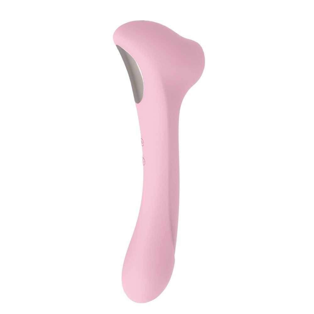 Нежно-розовый двусторонний стимулятор Daisy Massager - 20,2 см. (Цвет: нежно-розовый)