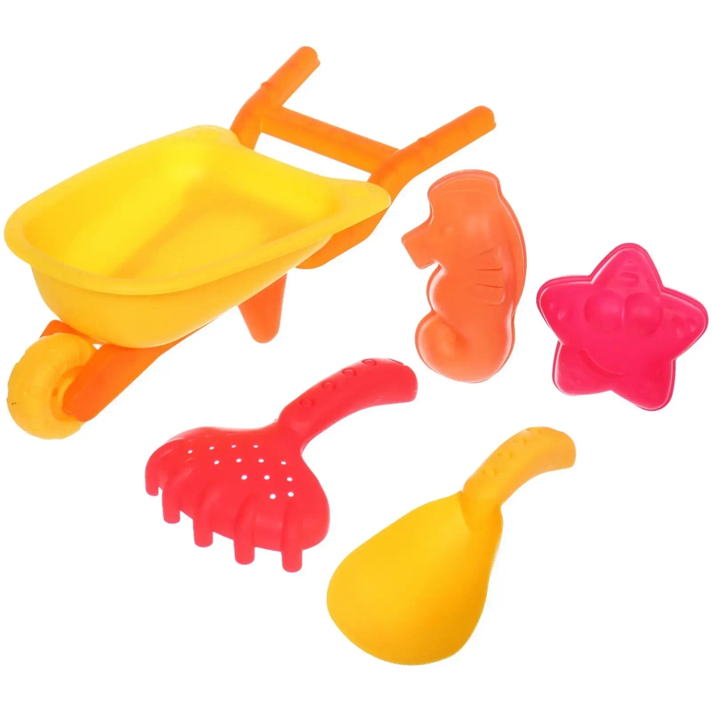 Набор для игры в песочнице «Тачка», 32*14 см, 5 предметов, микс