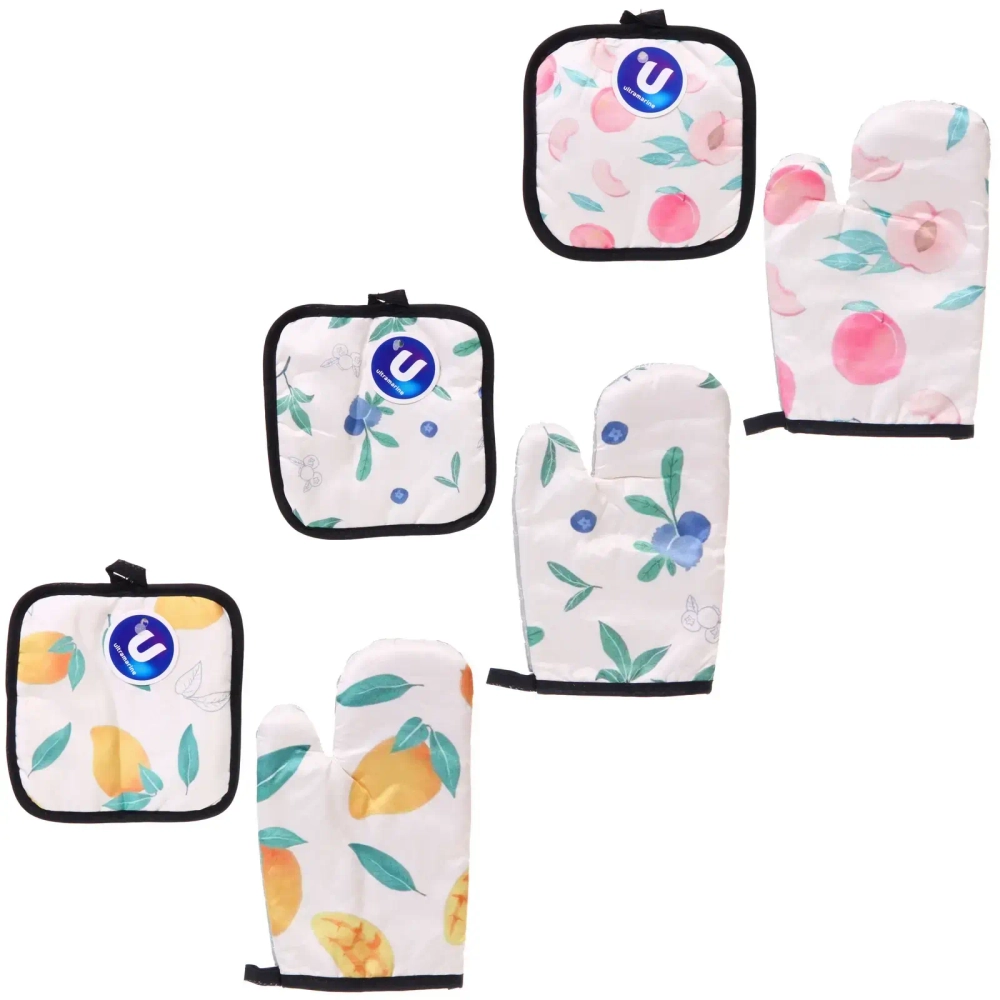 Прихватка в наборе с прихваткой-варежкой «Vitamin», 25,5*15,5 см и 17*17 см, микс