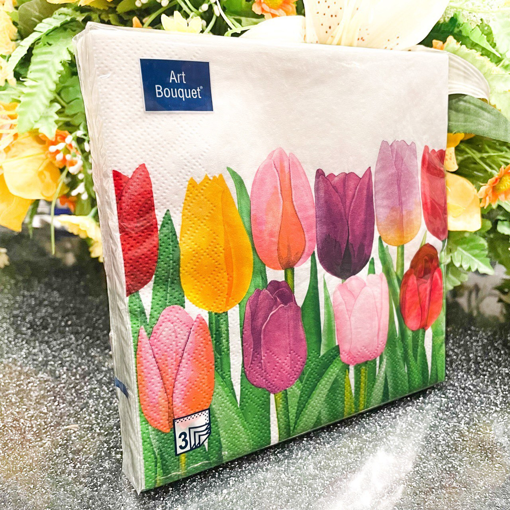 МОРЕ ТЮЛЬПАНОВ Салфетки 20л Bouquet Original, 3-х слойные *12шт