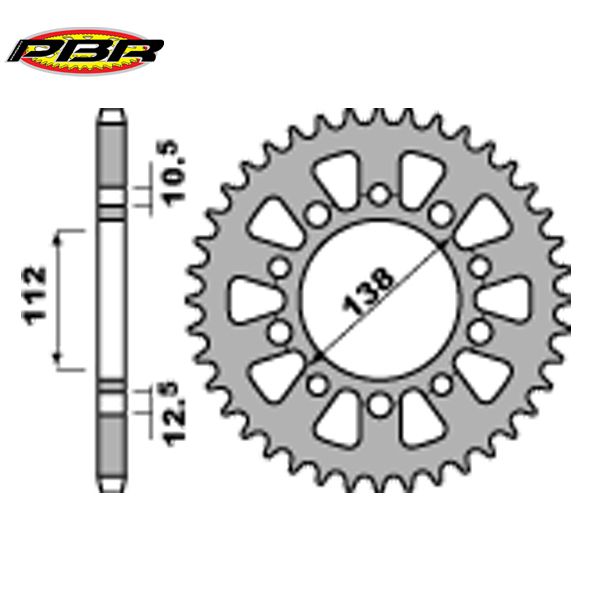 PBR 438441C45 звезда задняя (ведомая), 41 зуб